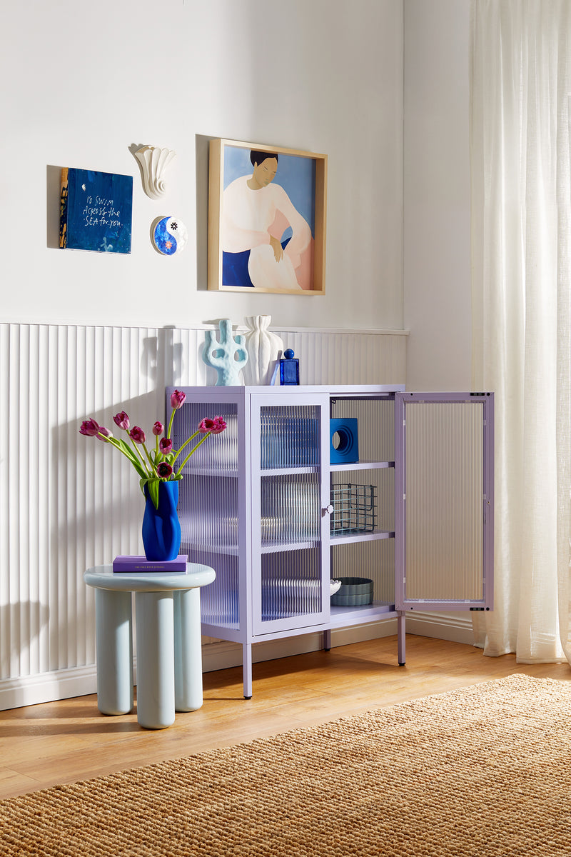 Mustard Made | The Mixer Metal and Glass Cabinet in Lilac