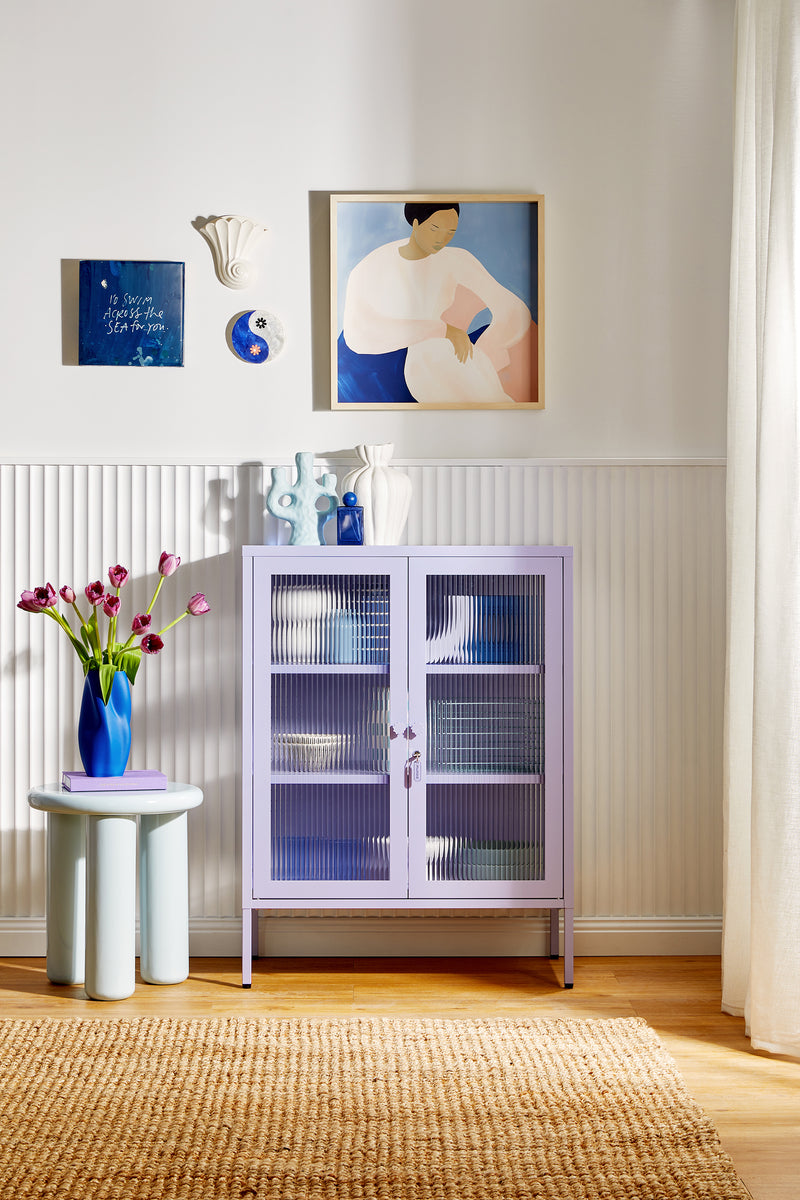 Mustard Made | The Mixer Metal and Glass Cabinet in Lilac
