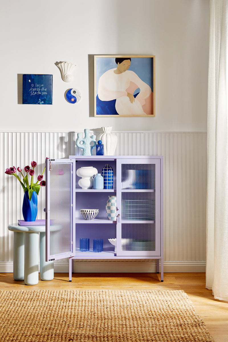 Mustard Made | The Mixer Metal and Glass Cabinet in Lilac