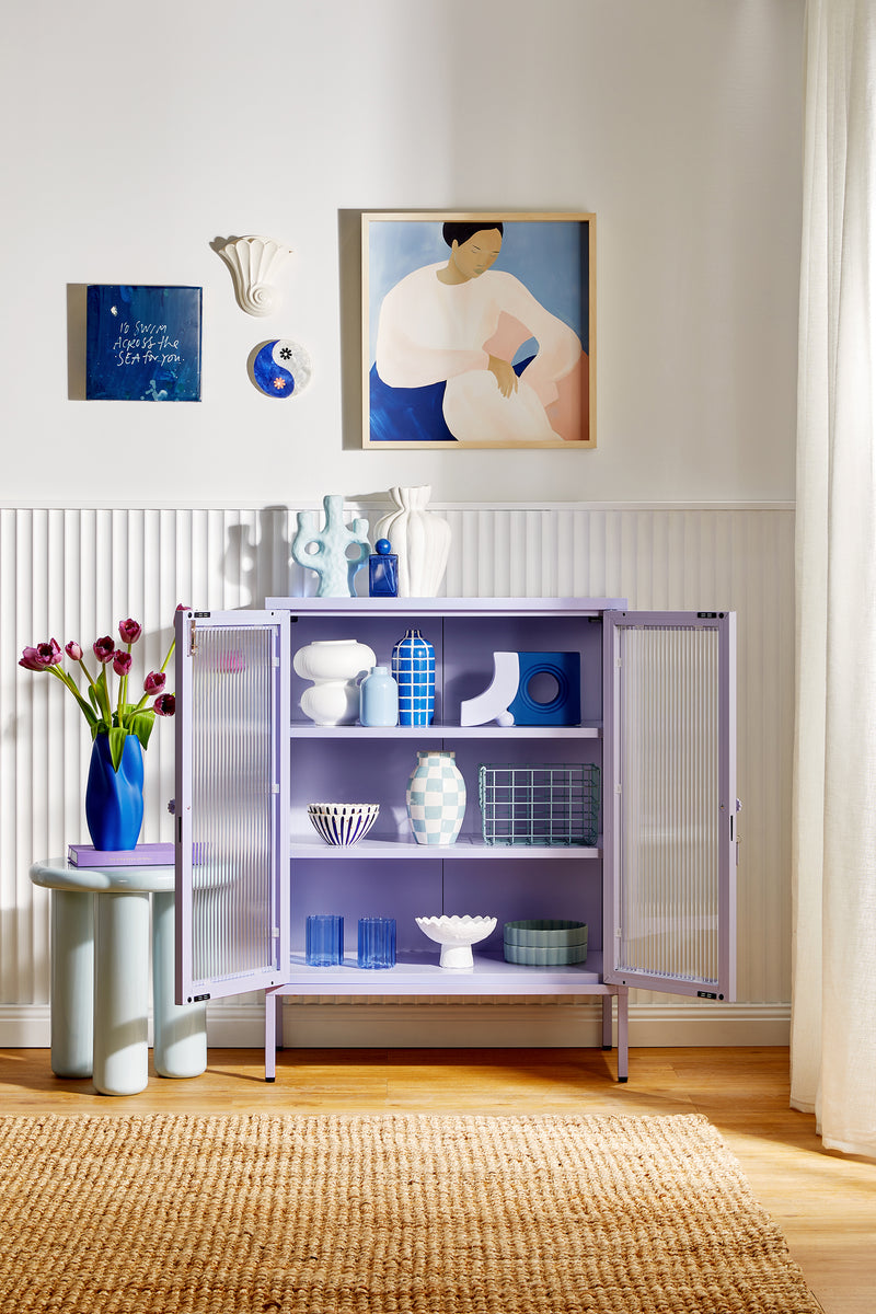 Mustard Made | The Mixer Metal and Glass Cabinet in Lilac