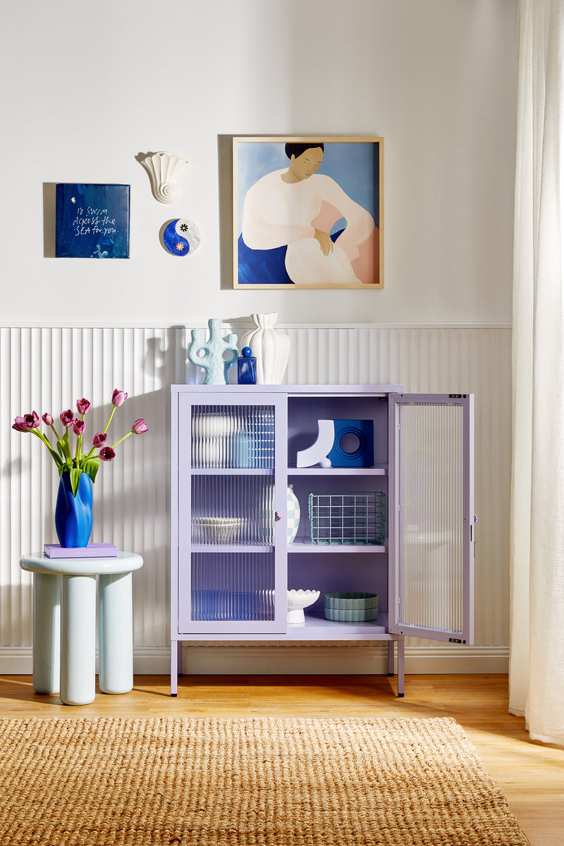 Mustard Made | The Mixer Metal and Glass Cabinet in Lilac
