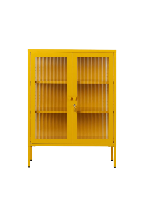 Mustard Made | The Mixer Metal and Glass Cabinet in Mustard