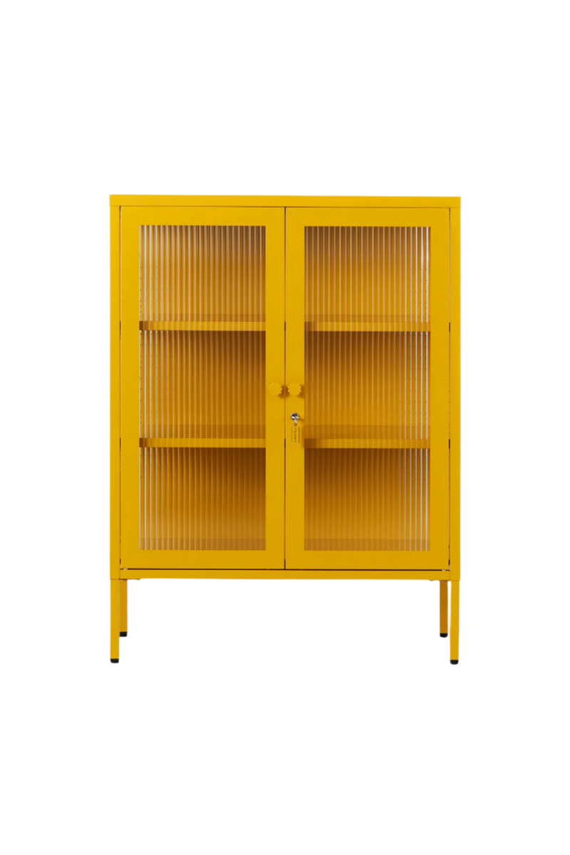 Mustard Made | The Mixer Metal and Glass Cabinet in Mustard