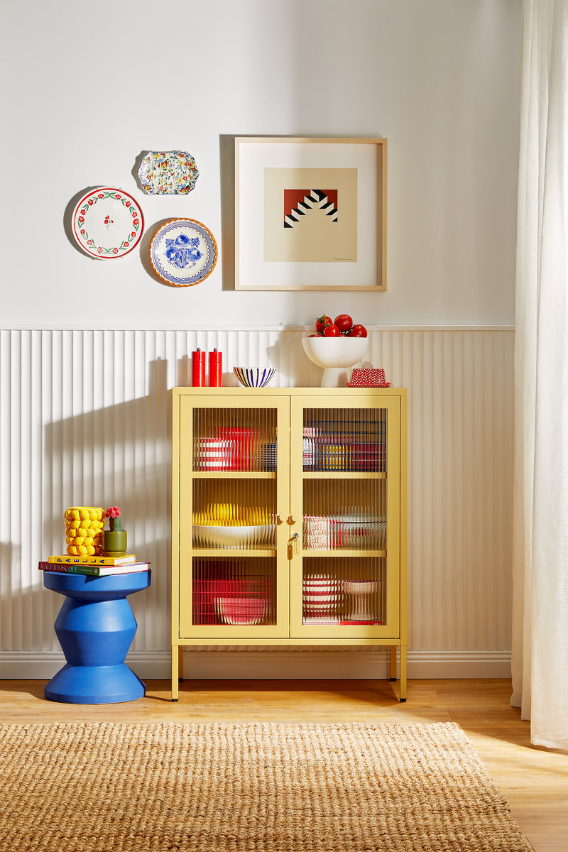 Mustard Made | The Mixer Metal and Glass Cabinet in Butter