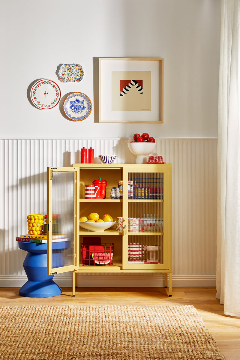 Mustard Made | The Mixer Metal and Glass Cabinet in Butter