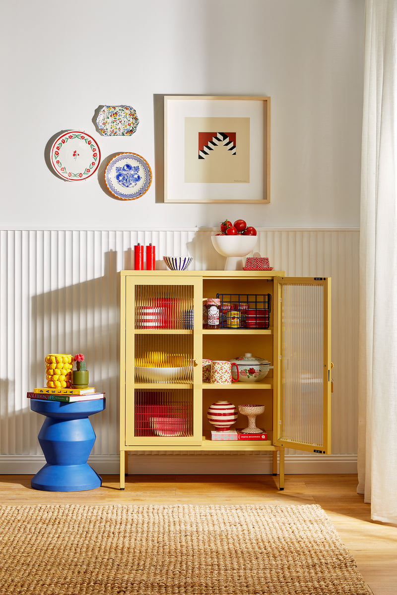 Mustard Made | The Mixer Metal and Glass Cabinet in Butter
