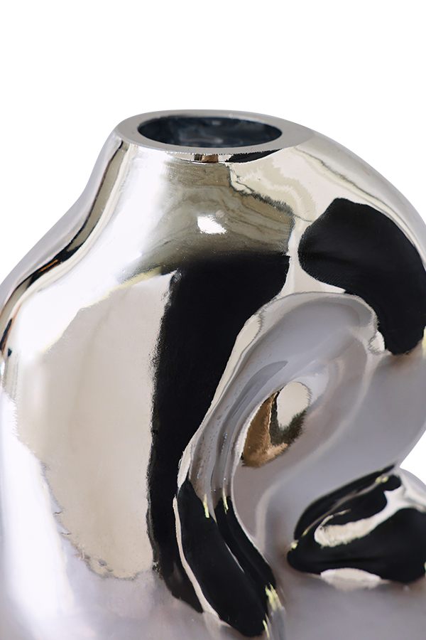 HKLIVING ® | Gleam Glass Small Vase - Chrome