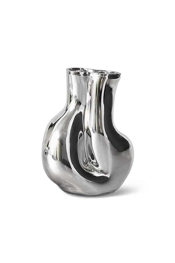 HKLIVING ® | Gleam Glass Vase - Chrome