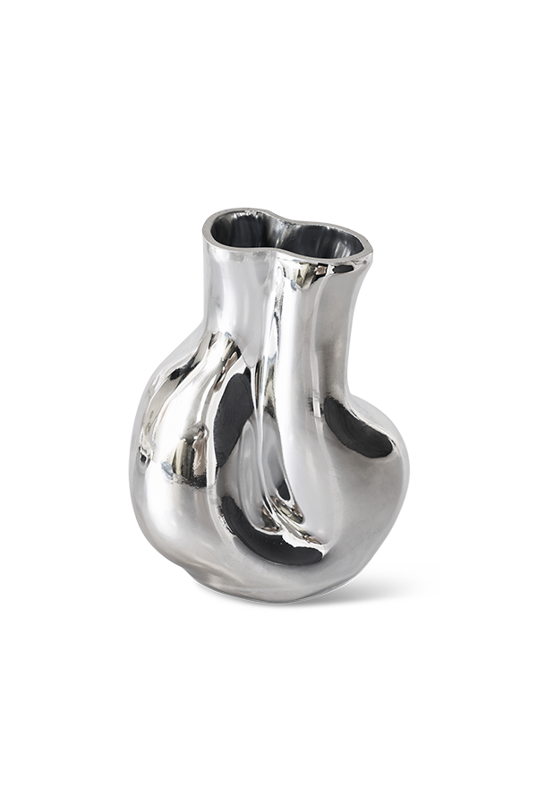 HKLIVING ® | Gleam Glass Vase - Chrome