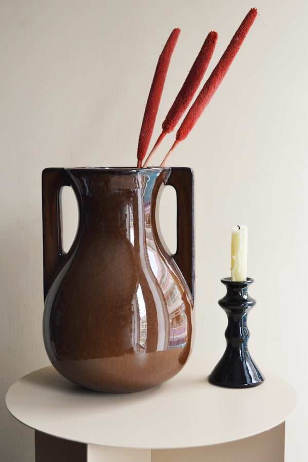 Large Brown Glazed Vase