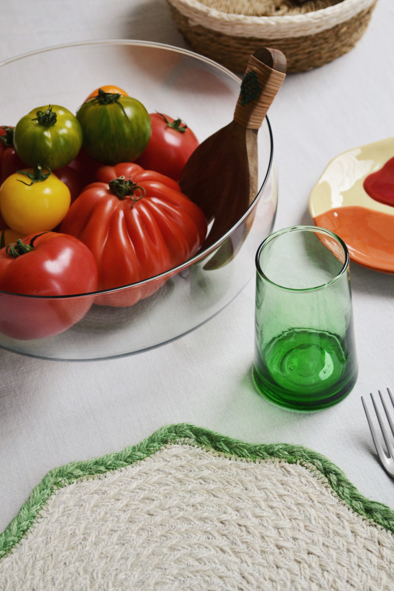 Recycled Glass Clear Salad Bowl