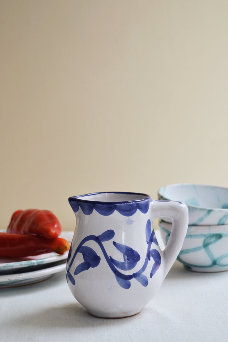 Patterned Blue and White Jug