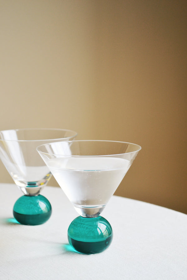 Set of Two Cocktail Glasses - Green