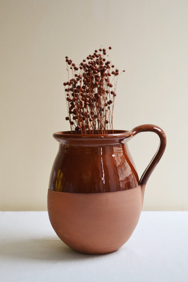 Half Glazed Terracotta Field Pot Vase