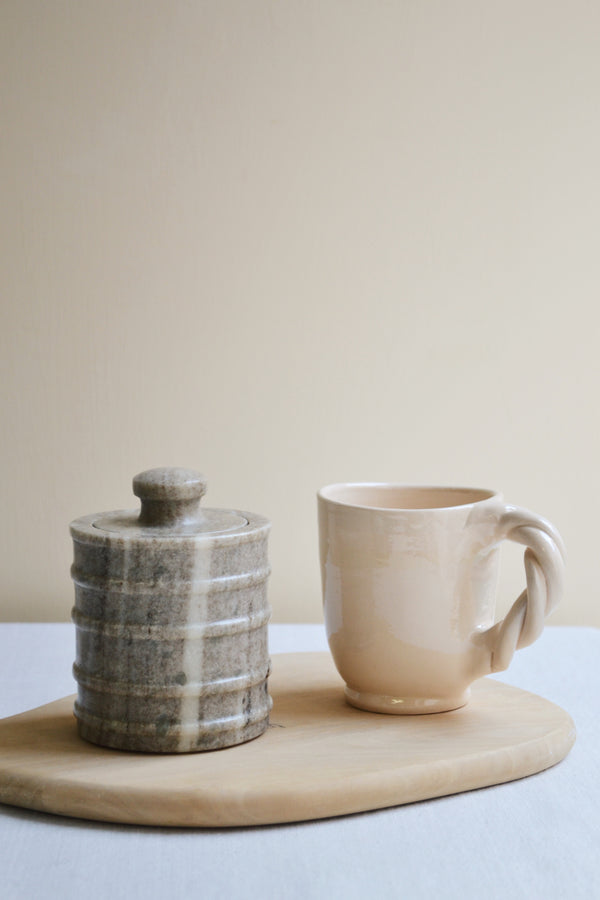 Striped Marble Jar with Lid