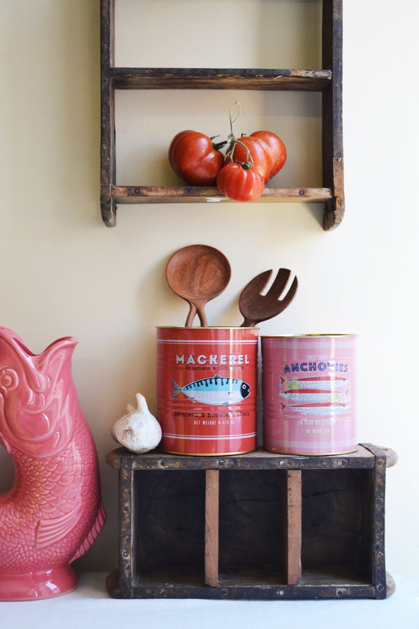 Set of Two Storage Tins - Mackerel and Anchovies