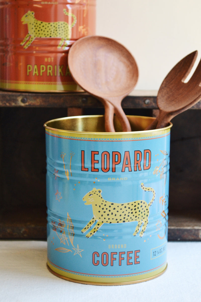 Set of Two Storage Tins - Leopard Paprika and Coffee
