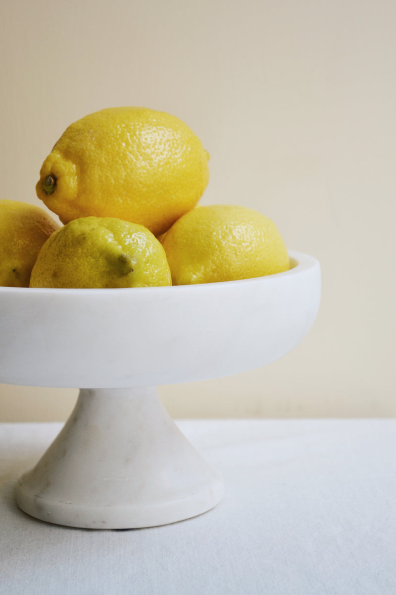 White Marble Pedestal Bowl