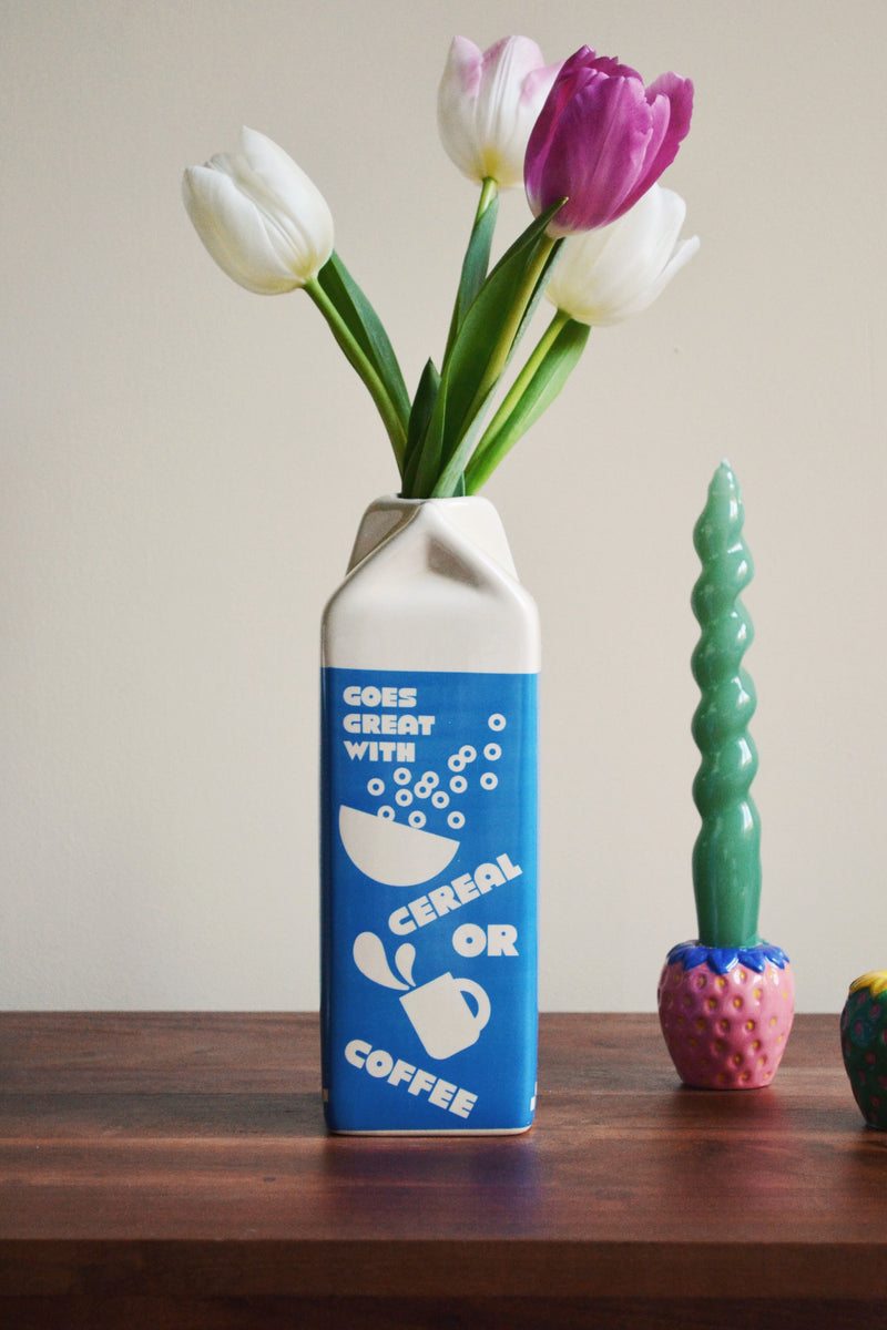 Oat Milk Carton Vase