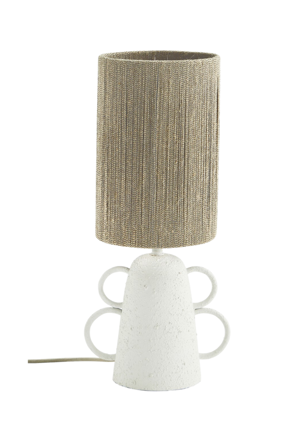 Beige Iron Table Lamp with Rope Shade