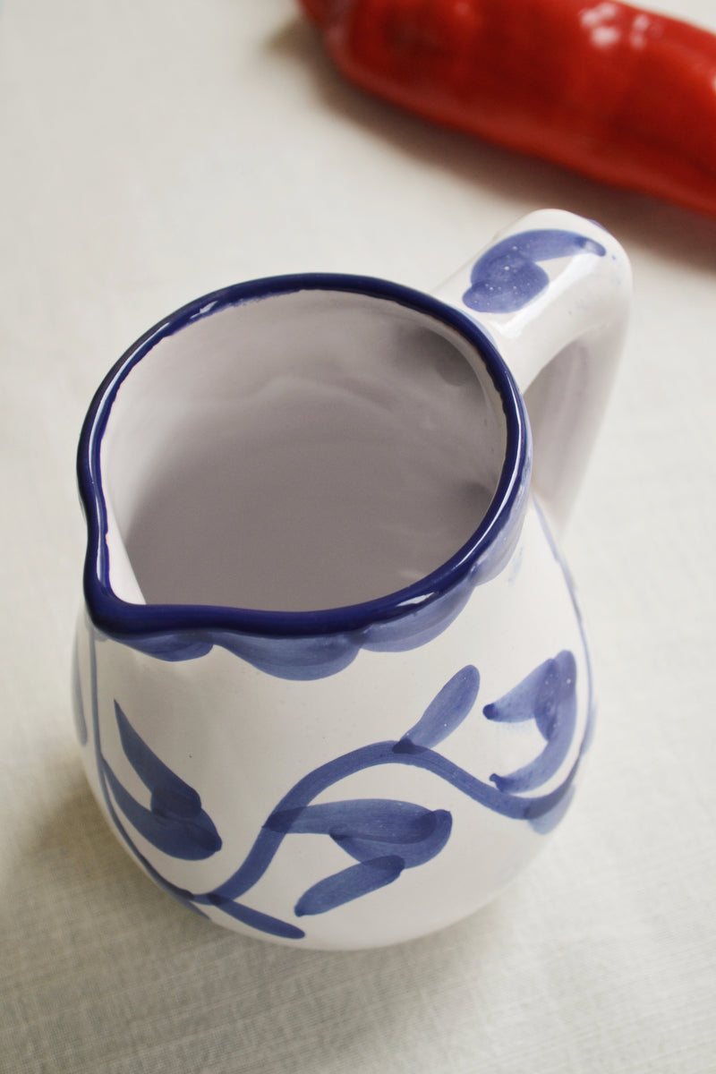 Patterned Blue and White Jug