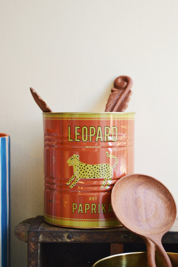 Set of Two Storage Tins - Leopard Paprika and Coffee