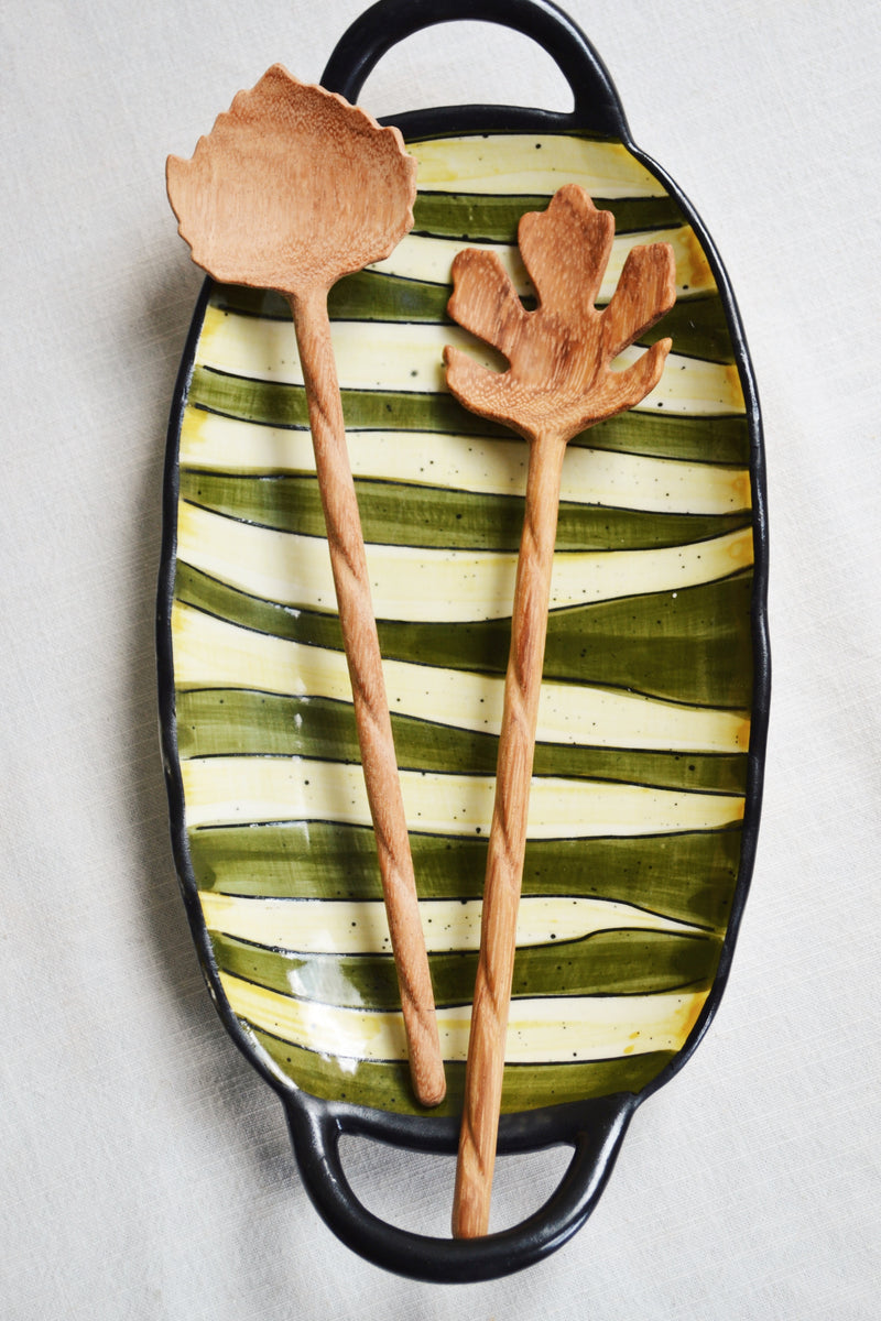 Leaf Wooden Salad Servers