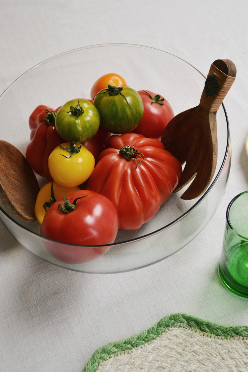 Recycled Glass Clear Salad Bowl