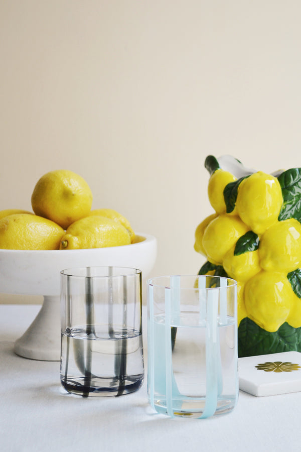 Striped Drinking Glass - Two Colours Available