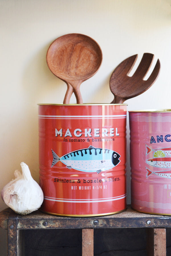 Set of Two Storage Tins - Mackerel and Anchovies