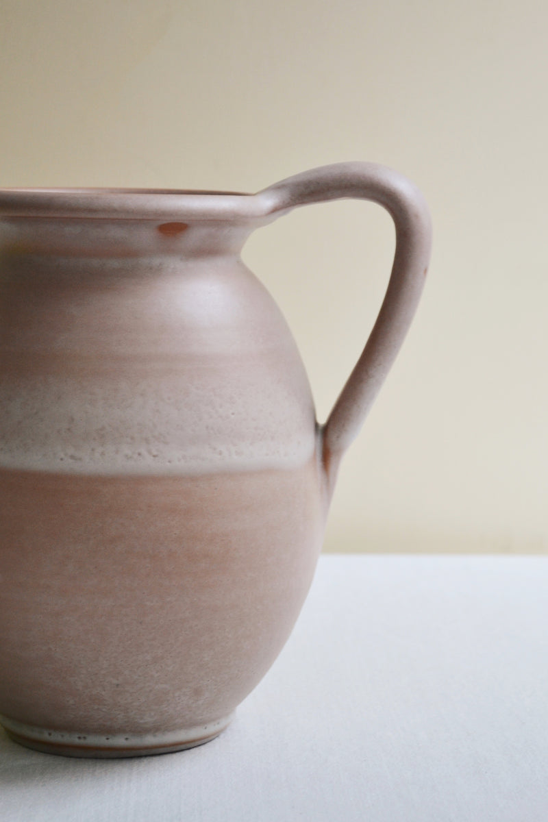 Matt White Glazed Vase with Handle