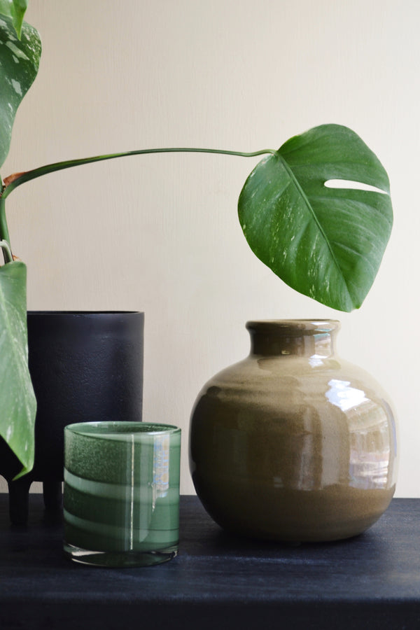 Green Stoneware Vase