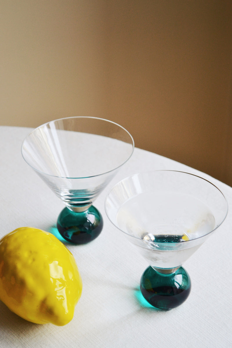 Set of Two Cocktail Glasses - Green