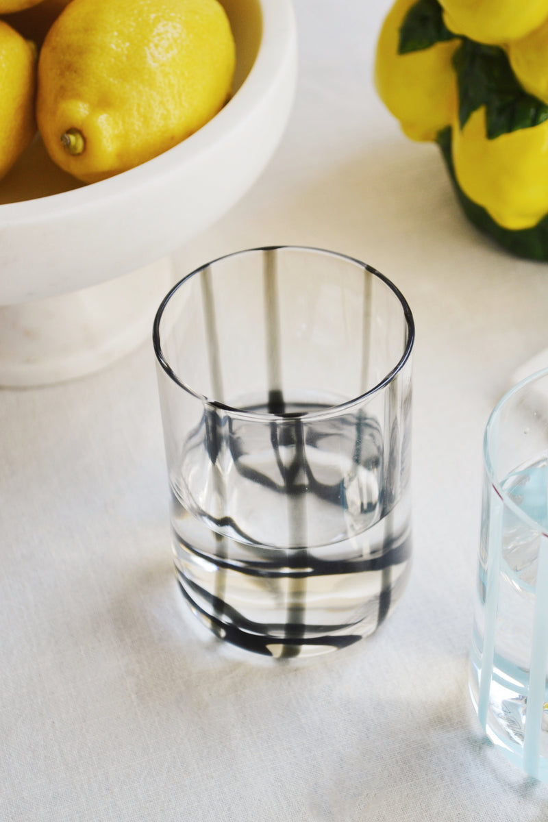Striped Drinking Glass - Two Colours Available