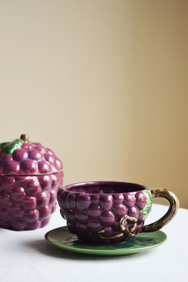 Red Grape Teacup and Saucer