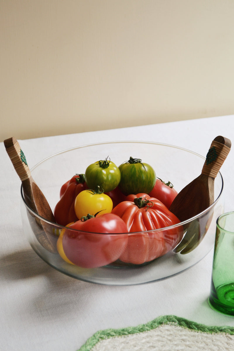 Recycled Glass Clear Salad Bowl