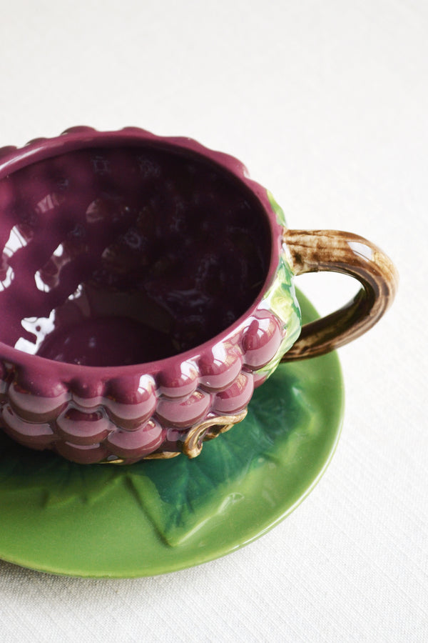 Red Grape Teacup and Saucer