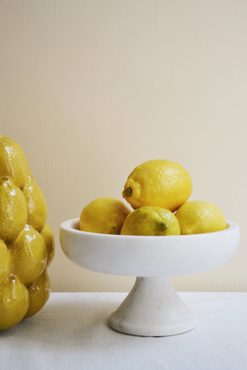 White Marble Pedestal Bowl