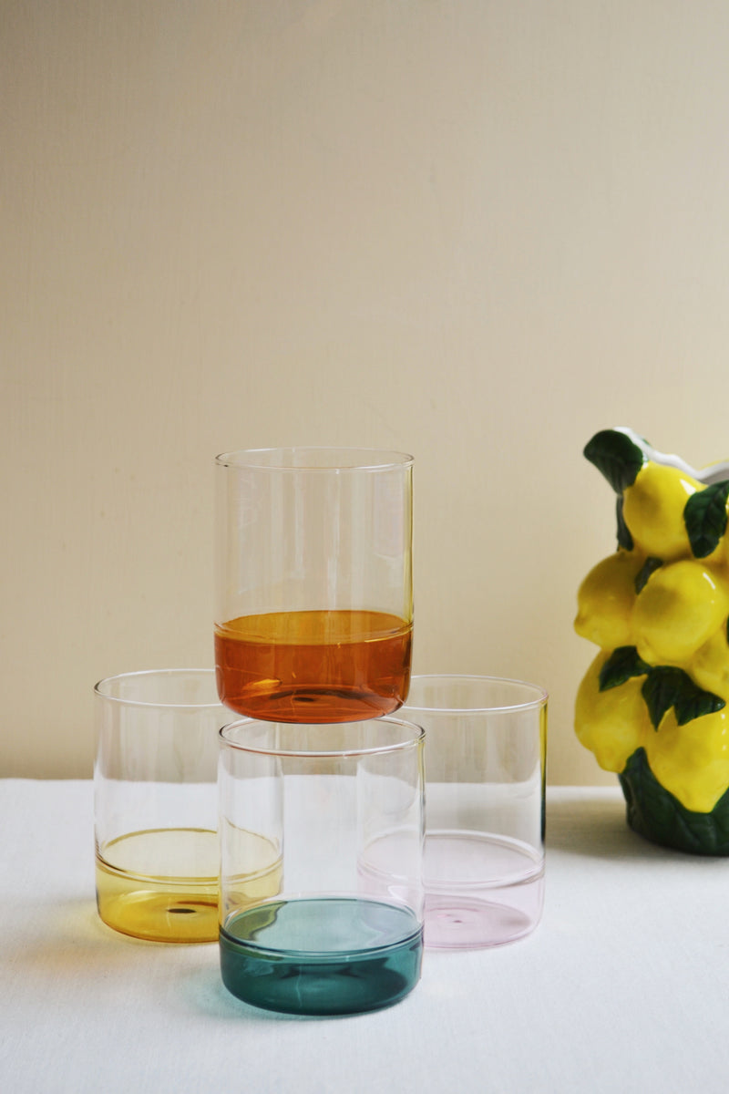Set of Four Coloured Glasses