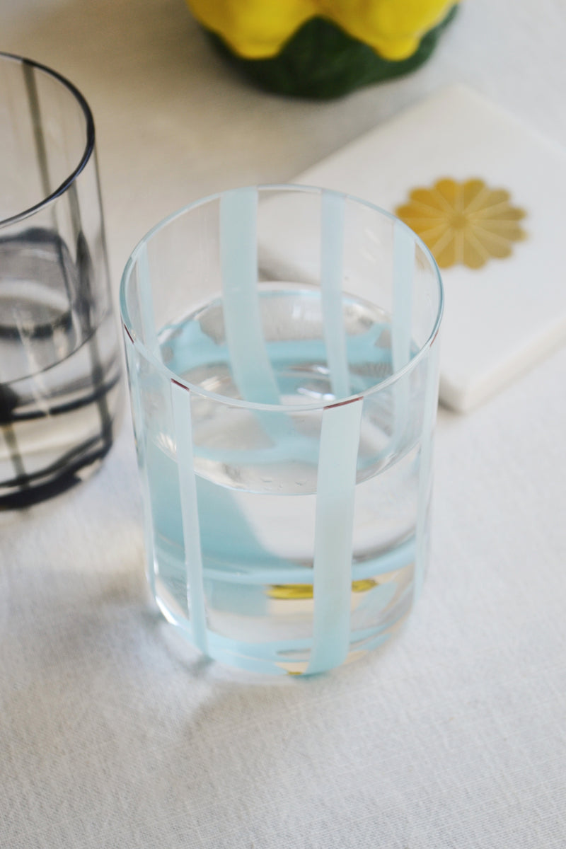 Striped Drinking Glass - Two Colours Available