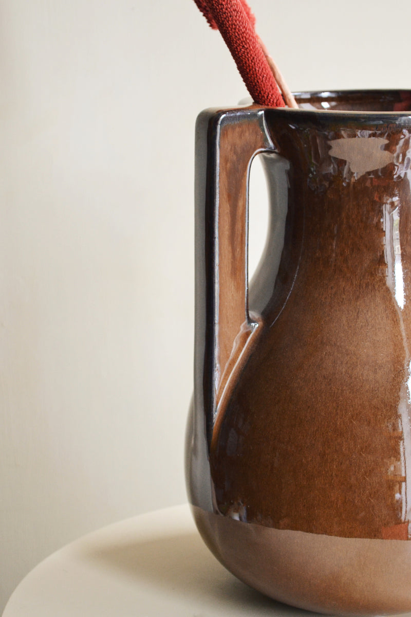 Large Brown Glazed Vase