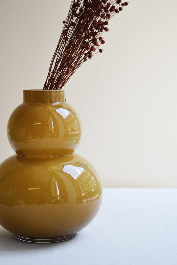 Organic Amber Glass Vase