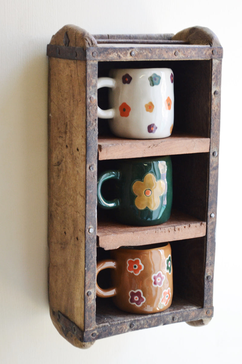 Up cycled Wooden Brick Mould Shelf Unit Storage Box