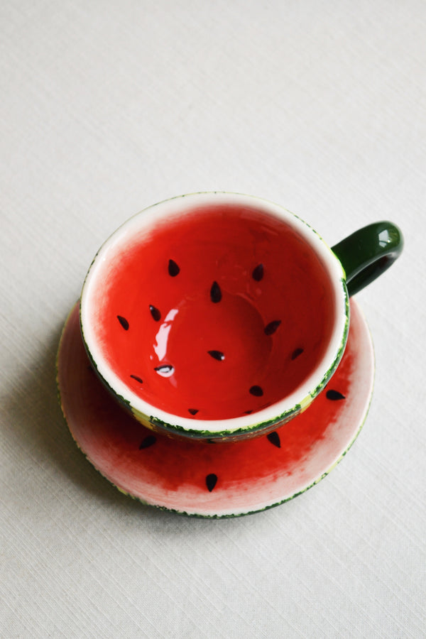 Watermelon Teacup and Saucer