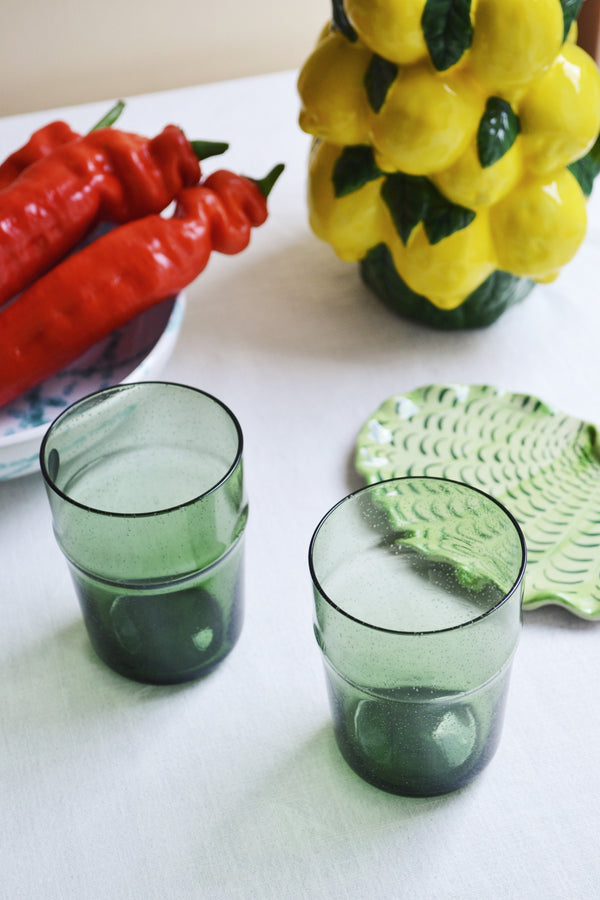 Set of Two Bubble Glasses - Green