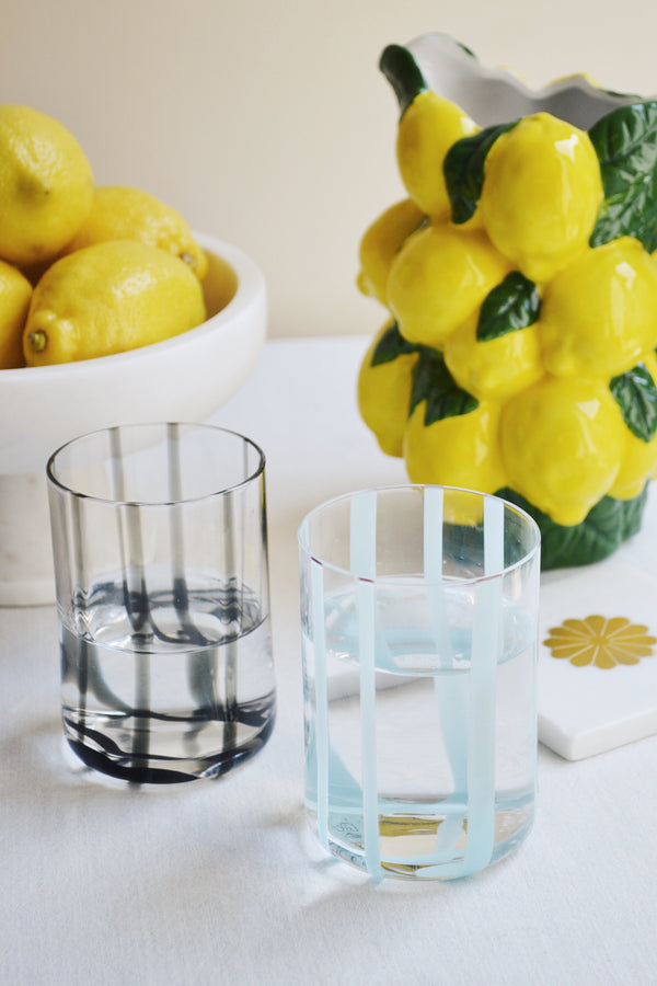 Striped Drinking Glass - Two Colours Available