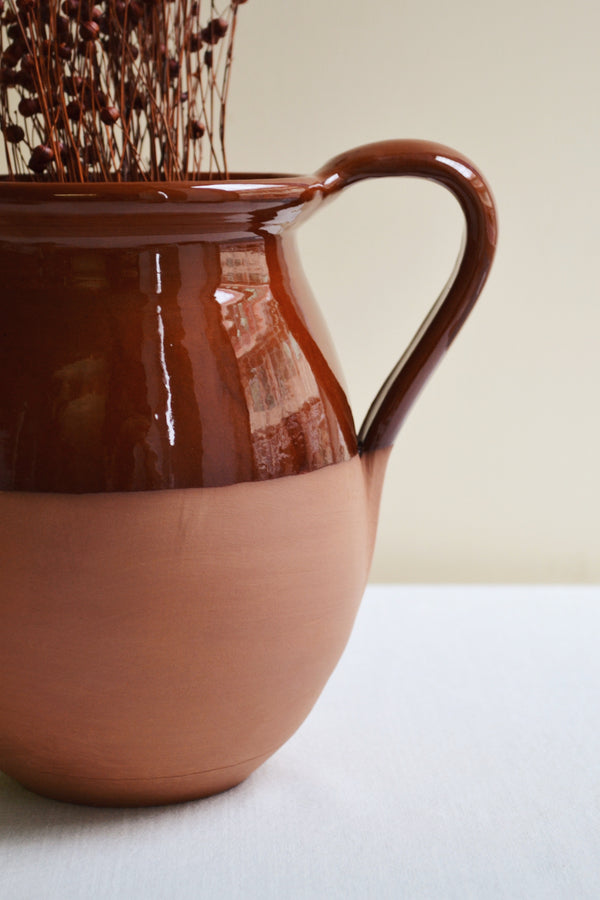 Half Glazed Terracotta Field Pot Vase