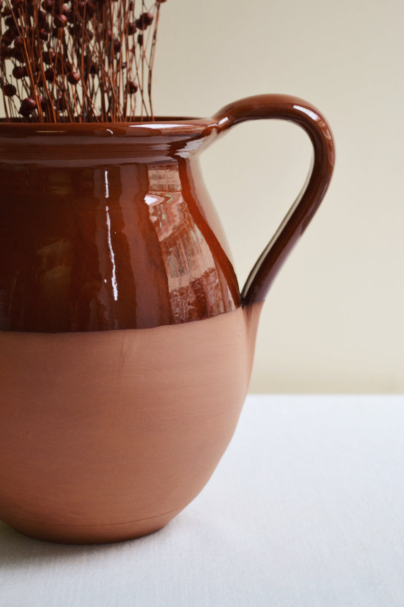 Half Glazed Terracotta Field Pot Vase