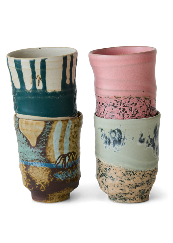 HKLIVING ® | Set of Four Artist Ceramics Coffee Mugs - Pre - Order