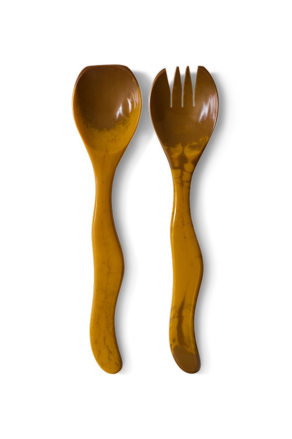 HKLIVING ® | Set of Two Ochre Salad Servers - Pre - Order